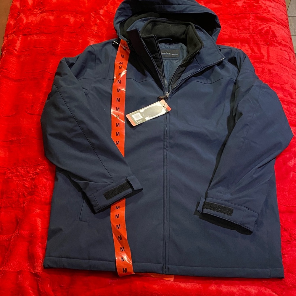Weatherproof‎ Men's Deep Blue Hooded Raincoat